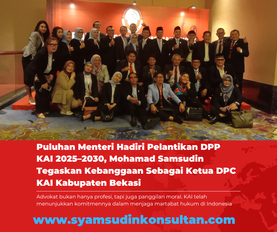 Puluhan Menteri Hadiri Pelantikan DPP KAI 2025–2030, Mohamad Samsudin Tegaskan Kebanggaan Sebagai Ketua DPC KAI Kabupaten Bekasi