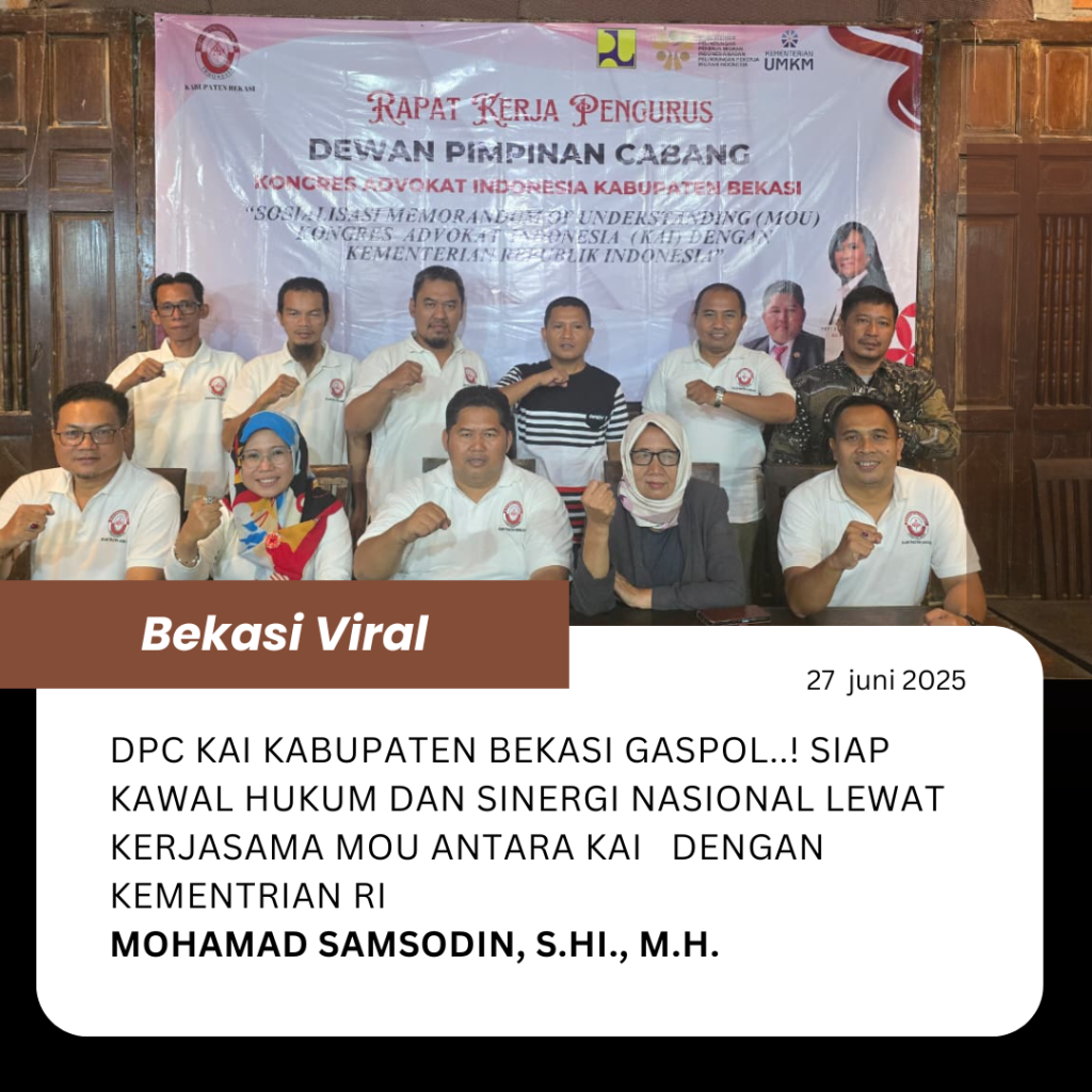 DPC KAI Kabupaten Bekasi Gaspol..! Siap Kawal Hukum dan Sinergi Nasional Lewat KerjaSAMA MoU antara KAI dengan Kementrian RI